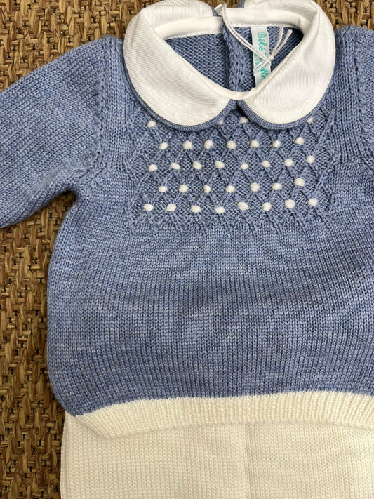 Completo due pezzi con punto  smock pura lana