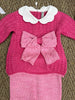 Completo in pura lana con fiocco, cappellino e scarpine
