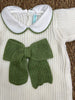 Tutina con fioccone maglia inglese pura lana
