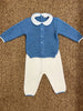Completo due pezzi blu pura lana