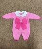 Tutina con fiocco fucsia pura lana