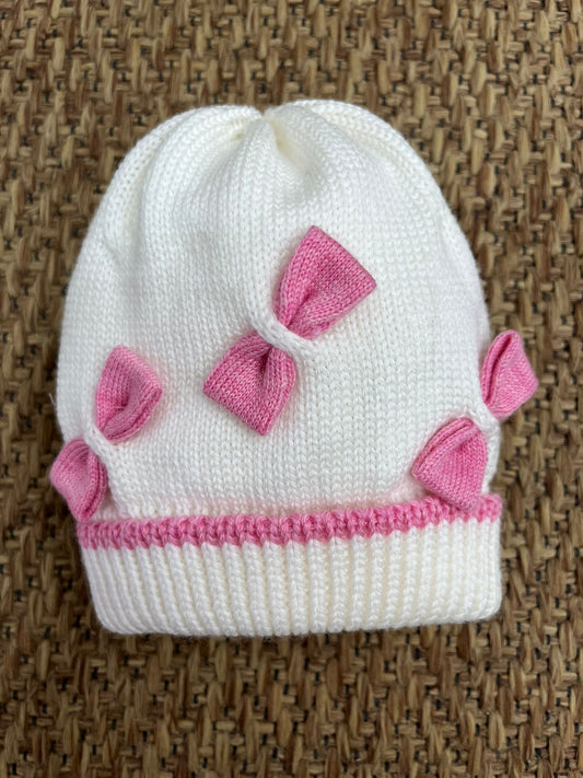 Cappello con fiocchi pura lana