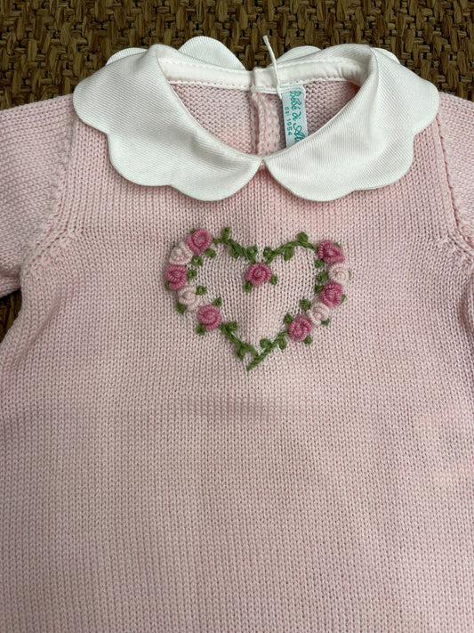 Tutina con rose ricamate a mano
