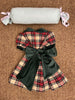 Abito tartan con dettagli in velluto