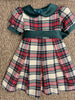 Abito tartan con dettagli in velluto