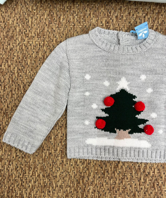 Maglioncino albero di natale con pompon in rilievo