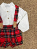 Completo salopette e camicia con bretelle