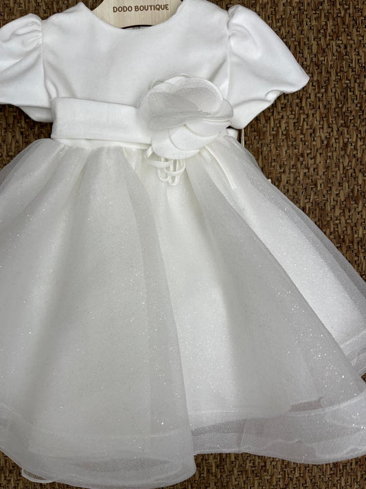 Abito corpino velluto e tulle glitter