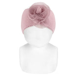 Fascia con fiore in tulle rosa pallido