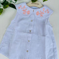 Camicia con colletto ricamato